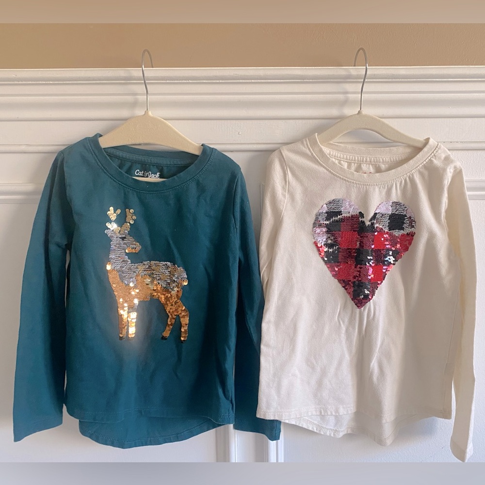 Cat & Jack Kids Size XS 4/5 Long Sleeve Tee Shirts